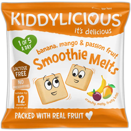 Kiddylicious Gustare Din Piure De Banane, Mango, Fructul Pasiun Ii, +12 Luni 6g