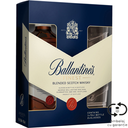 Ballantine's Blended Scotch Whisky Cu 2 Pahare 0.7l