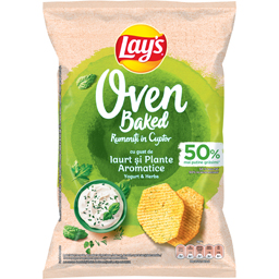 Lay's Chips Rumeniti In Cuptor Cu Gust De Iaurt Si Plante Aromatice 105g