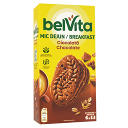 Belvita Breakfast Biscuiti Cu Cereale Integrale, Cacao Si Bucatele De Ciocolata 300g