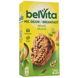 Belvita Breakfast Biscuiti Cu Cereale Integrale, Stafide Si Portocale 300g