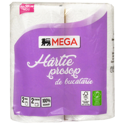 Mega Hartie Prosop De Bucatarie, 2 Straturi, 2 Role