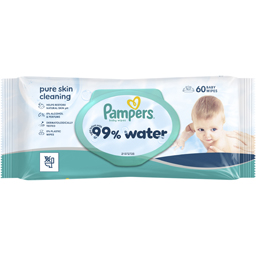 Pampers Servetelele Umede 99% Apa Pure Skin Cleaning, 60 Bucati