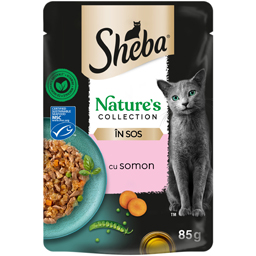 Sheba Hrana Umeda Pentru Pisici Adulte, Cu Somon In Sos 85g