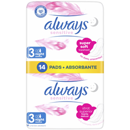 Always Absorbante Sensitive Night, 14 Bucati