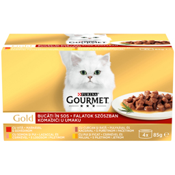 Gourmet Hrana Umeda Pentru Pisici Cubulete De Carne In Sos Cu Vita 4 Bucati 4x85g