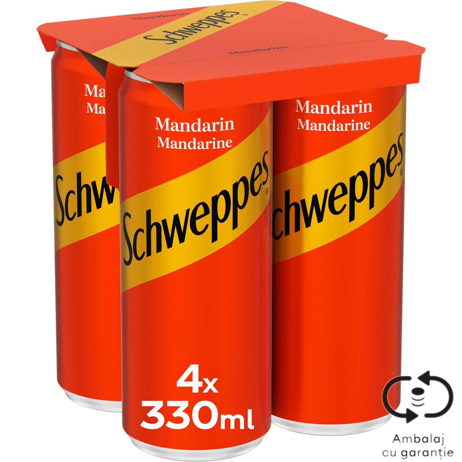 Bautura racoritoare carbogazoasa cu suc de mandarine 4x330ml