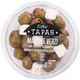 Excellent Masline Verzi Cu Feta, Marinate Cu Rosii Uscate Si Oregano 150g