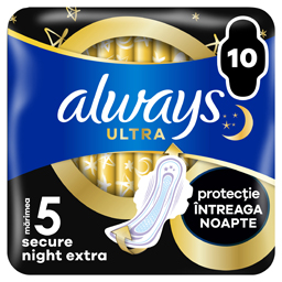 Always Absorbante Marimea 5 Secure Night Extra, 10 Bucati