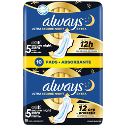 Always Absorbante Marimea 5 Secure Night Extra, 10 Bucati