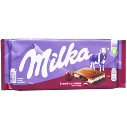 Milka Ciocolata Cu Lapte Cu Crema Cu Visine 100g