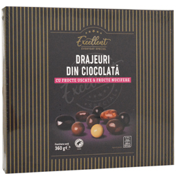 Excellent Drajeuri Din Ciocolata Cu Fructe Uscate Si Fructe Nucifere 360g