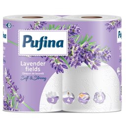 Pufina Hartie Igienica Campuri De Lavanda, 3 Straturi, 4 Role