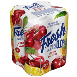 Fresh 0.0 Mix De Suc Si Bere 0% Alcool, Cu Cirese Si Lamaie 4x500ml