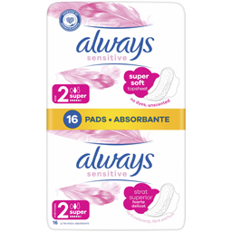 Always Absorbante Sensitive Super, 16 Bucati