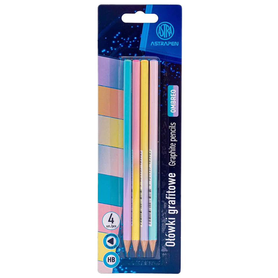 Astra Set 4 Creioane Grafit Hb Triunghiulare Ombreo