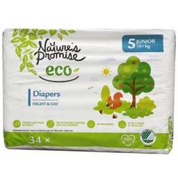 Nature's Promise Eco Scutece Bebelusi Marimea 5, 15+kg, 34 Buc