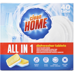 Clean Home Tablete Pentru Masina De Spalat Vase 40 Buc.