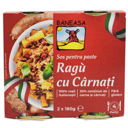 Baneasa Sos Pentru Paste Ragu Cu Carnati 2x180g