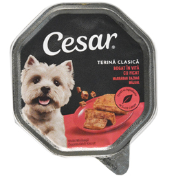 Cesar Hrana Umeda Completa, Pentru Caini Adulti, Cu Vita Si Ficat Suculente 150g