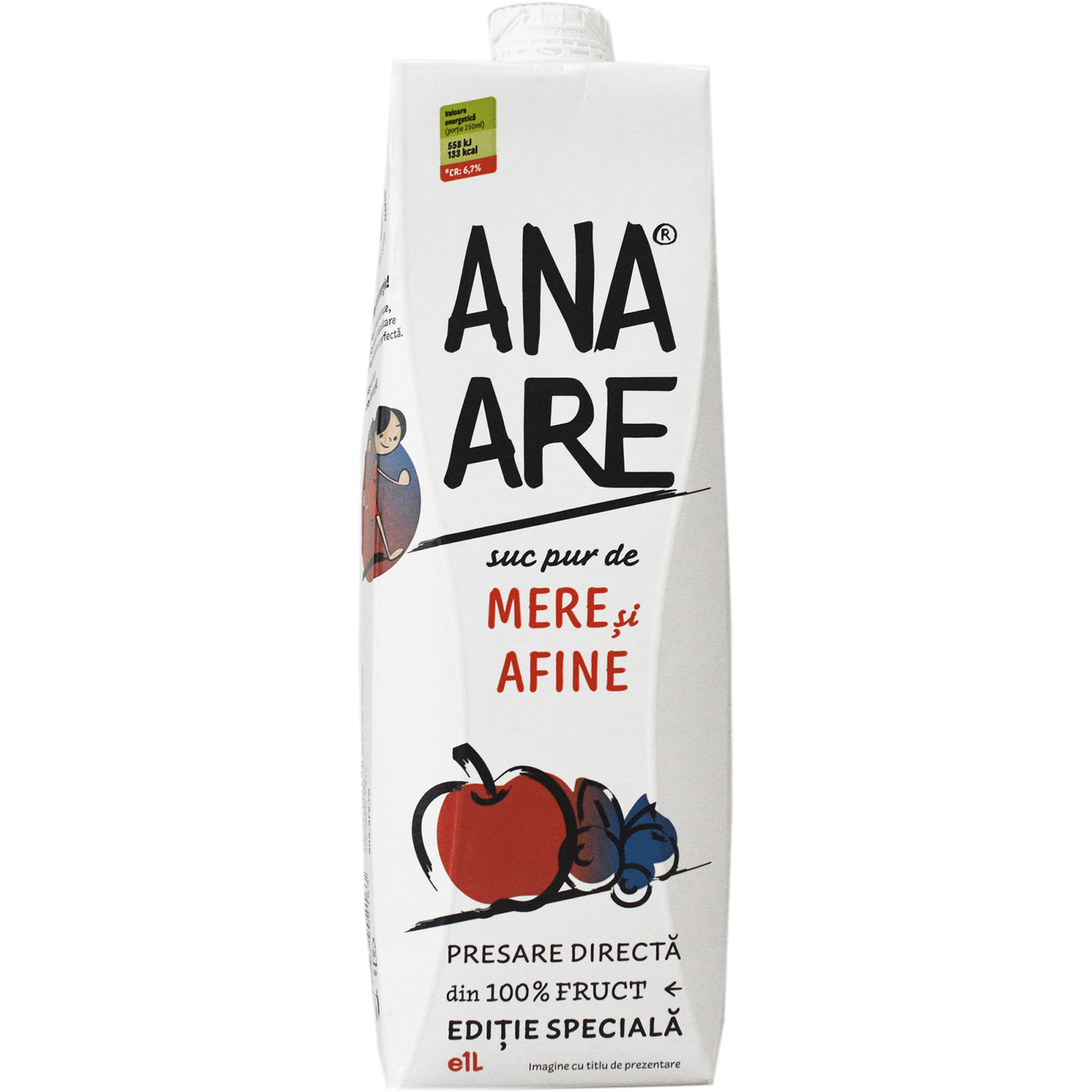 Suc de mere si afine 100% natural 1L