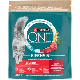 Purina One Hrana Uscata Pentru Pisici Sterilizate, Cu Vita Si Cereale Integrale 750g