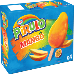 Pirulo Inghetata Pe Baza De Apa Cu Mango Si Fructul Pasiunii 4x65g
