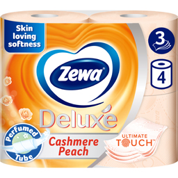 Zewa Hartie Igienica Deluxe Cashmere Peach, 3 Straturi, 4 Role