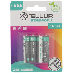 Tellur Baterie Endura Cell, Zinc-carbon, Aaa R03, 1.5v, 4 Buc/set