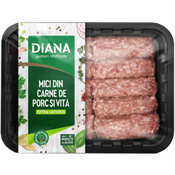 Diana Mici Din Carne De Porc Si Vita, Extra Usturoi 500g