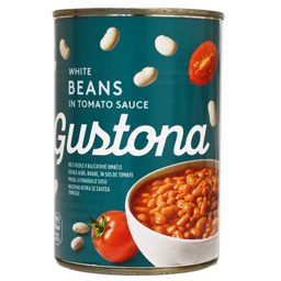 Gustona Fasole Alba, Boabe, In Sos De Tomate 420g