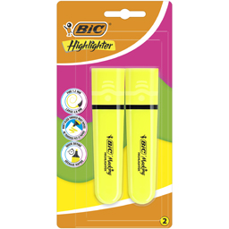 Bic Evidentiator Plat, Galben, 2 Bucati