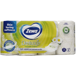 Zewa Hartie Igienica Deluxe Camomile, 3 Straturi, 8 Role