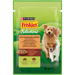 Friskies Hrana Umeda Pentru Caini, Cu Pui Si Morcovi In Sos 85g