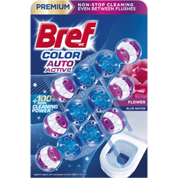 Bref Odorizant Toaleta Color Auto Active Flower 3x50g