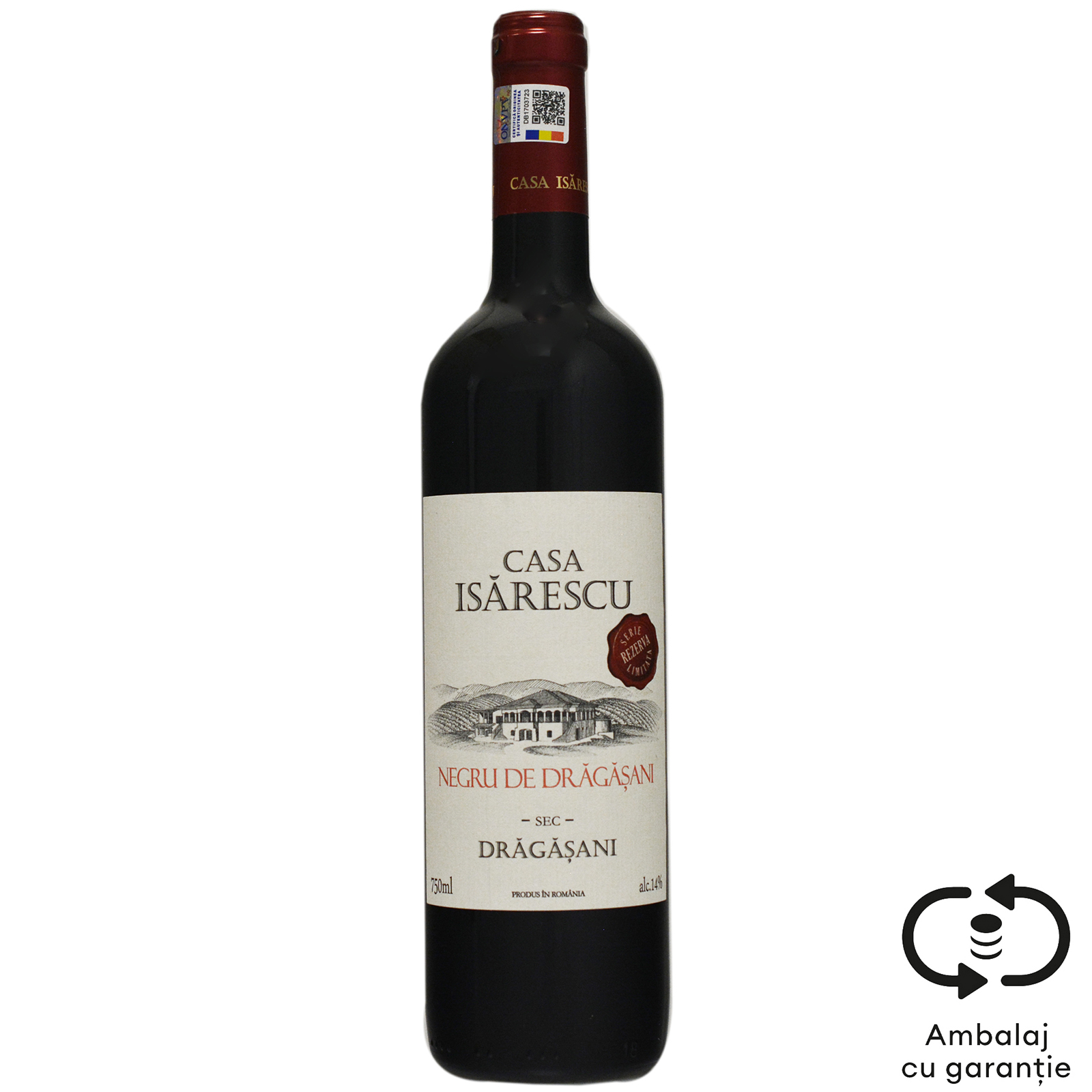 Vin rosu sec Negru de Dragasani 0.75L