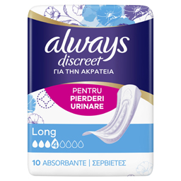 Always Discreet Absorbante Long Pentru Pierderi Urinare, 10 Bucati