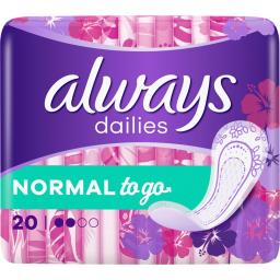 Always Dailies Absorbante Zilnice Normal To Go, 20 Buc.