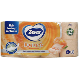 Zewa Hartie Igienica Deluxe Cashmere Peach, 3 Straturi, 8 Role