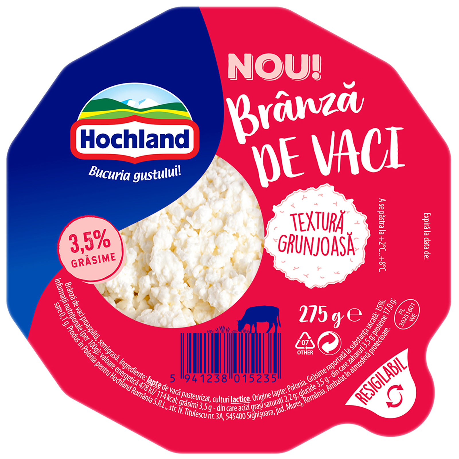 Branza de vaci 3,5% grasime 275g