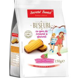 Secretul Bunicii Buseuri Cu Gem De Zmeura Si Glazura De Cacao 150g