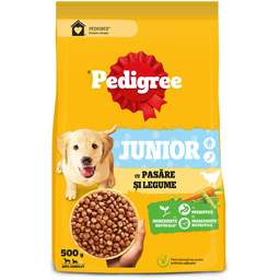 Pedigree Hrana Uscata Pentru Catei Cu Pui Si Legume 500g