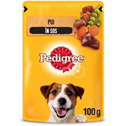 Pedigree Hrana Umeda Cu Pui Si Legume In Sos Pentru Caini Adulti 100g