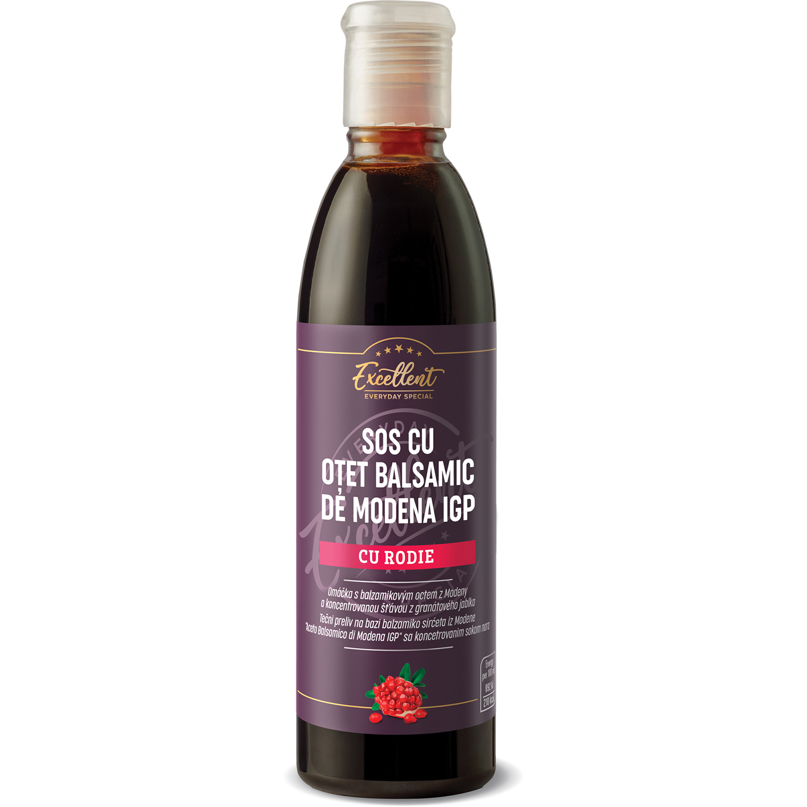 Sos cu otet balsamic de Modena, cu suc de rodii 250ml