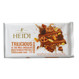 Heidi Ciocolata Cu Lapte Cu Arahide, Caramel Si Covrigei Cu Sare 180g