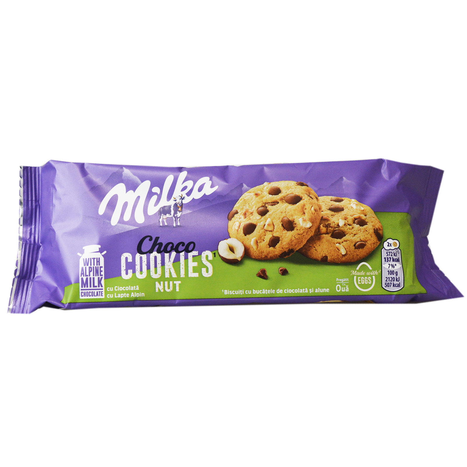 Biscuiti cu bucatele de ciocolata si alune 135g