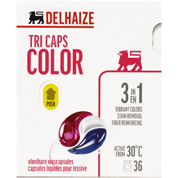 Delhaize Detergent Color Tri Caps, 36 Capsule
