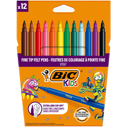 Bic Carioci Cu Varf Subtire, Set 12 Culori