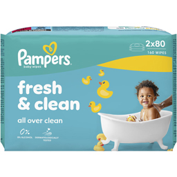 Pampers Servetele Umede Fresh Clean, 2 Pachete X 80, 160 Buc