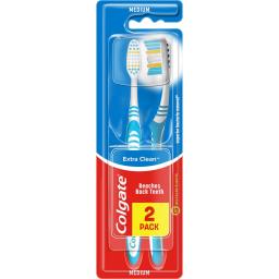 Colgate Periute De Dinti Medium Extra Clean, 2 Bucati